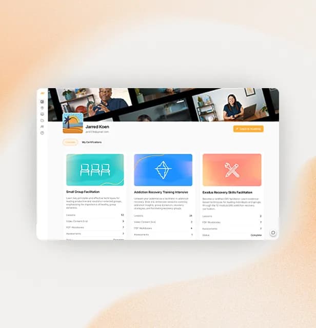 Bridge platform — user profile and Academy training interface.